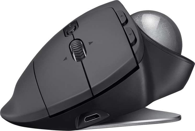 Трекбол Logitech Trackball MX Ergo, оптическая, беспроводная, USB, графитовый [910-005182]